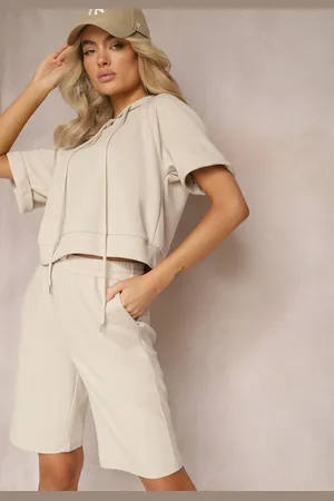 Renee Komplet Dresowy Bluza z Kapturem i Krótkimi Rękawami oraz Szorty Choana