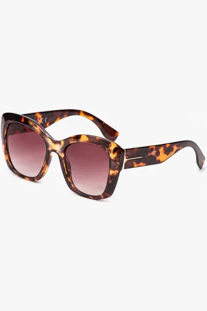 Renee Brązowe Okulary Przeciwsłoneczne w Typie Cat Eye Fetella