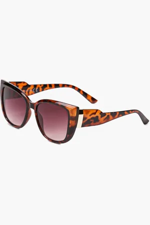 Renee Ciemnobrązowe Okulary w Stylu Cat Eye z Masywnymi Oprawkami Amsesoa