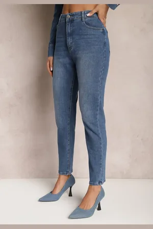 Renee Niebieskie Jeansy Mom Fit High Waist Verveon