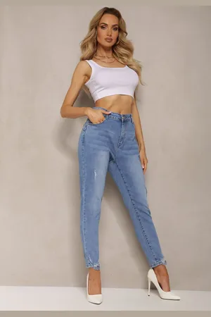 Renee Niebieskie Jeansy Skinny Ozdobione Przedarciami Anacisua
