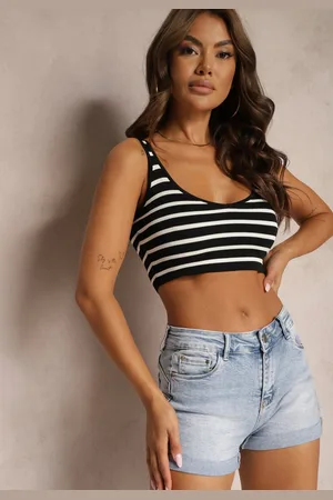Renee Niebieskie Denimowe Szorty z Bawełny High Waist z Efektem Push-Up Zoebe