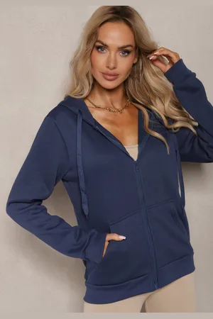 Renee Granatowa Bluza z Kapturem Harasphei