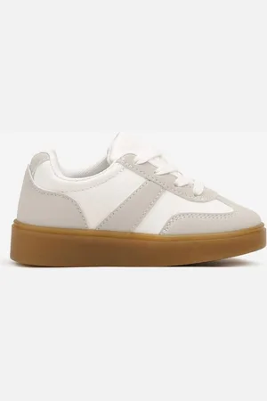 Renee Szare Płaskie Sznurowane Buty Sportowe Sneakersy z Paskiem Crealia