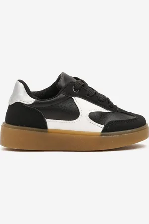 Renee Czarne Metaliczne Buty Sportowe Sneakersy na Płaskiej Podeszwie Sintenna