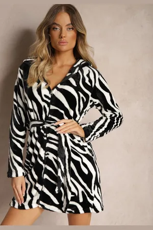Renee Szlafrok na Suwak z Kapturem w Animal Print Irisseia