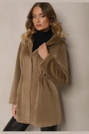 Renee Ciemnozielona Futrzana Kurtka Parka z Kapturem Evelinne