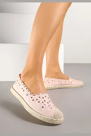 Renee Różowe Espadryle Vices z Ażurową Cholewką i Plecionym Sznurkiem Arivoni