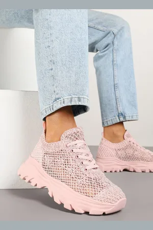 Renee Różowe Sneakersy Ozdobione Siateczką Toliselle