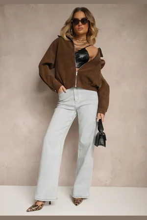 Renee Jasnoniebieskie Jeansy High Waist z Szeroką Nogawką Sesmaris
