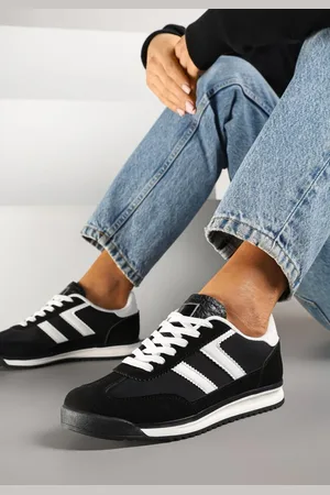 Renee Czarne Sneakersy z Geometrycznym Wzorem Eravania