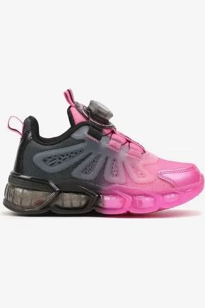 Renee Czarno-Fuksjowe Buty Sportowe Sneakersy na Płaskiej Tłoczonej Podeszwie z Pokrętłem Calanovia