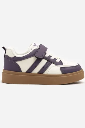 Renee Biało-Fioletowe Buty Sportowe Sneakersy z Geometrycznym Wzorem Erriti
