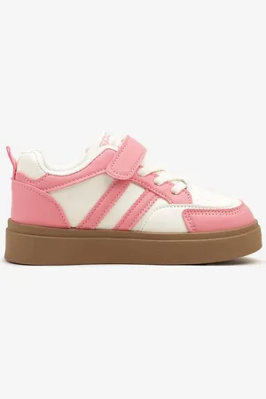 Renee Biało-Różowe Buty Sportowe Sneakersy z Geometrycznym Wzorem Erriti