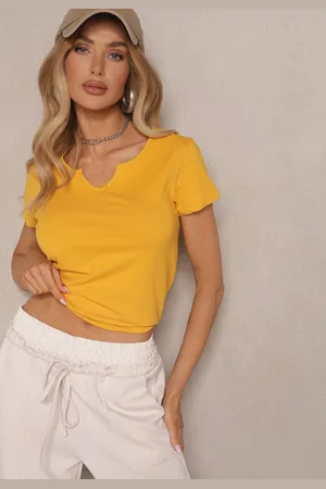 Renee Bawełniany T-shirt Ozdobiony Guzikami Lisamaris