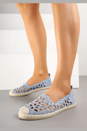 Renee Jasnoniebieskie Espadryle Ażurowe z Plecionym Noskiem Xalkio