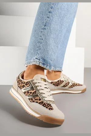 Renee Panterkowe Sneakersy z Geometrycznym Wzorem w Panterkę Eravania