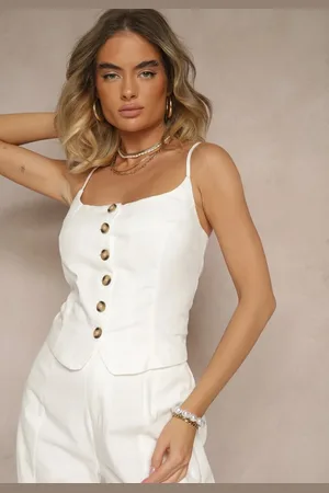 Renee Top Zapinany na Guziki z Bawełną na Cienkich Ramiączkach Divilna