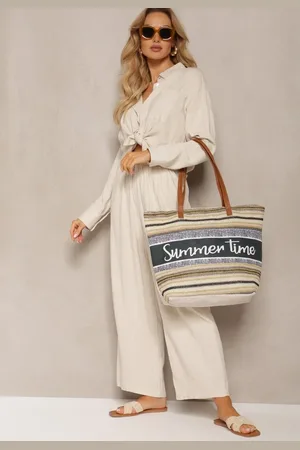 Renee Jasnobeżowa Torebka Typu Shopper na Plażę z Jedną Komorą Gomeissa