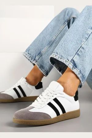 Renee Białe Skórzane Sneakersy Tenisówki Velauri