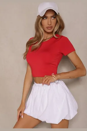 Renee T-shirt Cropped z Wiskozą Efranessa
