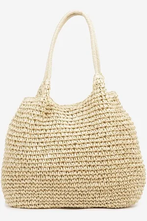 Renee Beżowa Plażowa Torebka Shopper z Plecionki Meriela
