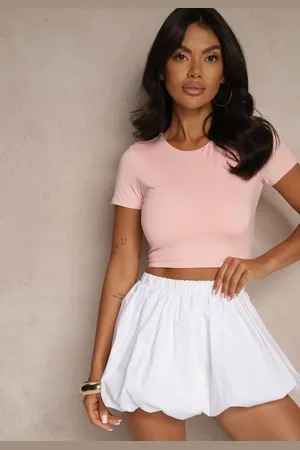 Renee T-shirt Cropped z Wiskozą Efranessa