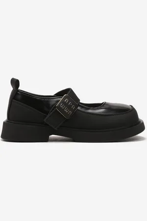 Renee Czarne Eleganckie Półbuty z Wkładką ze Skóry Naturalnej Zapinane na Rzep Sofirae