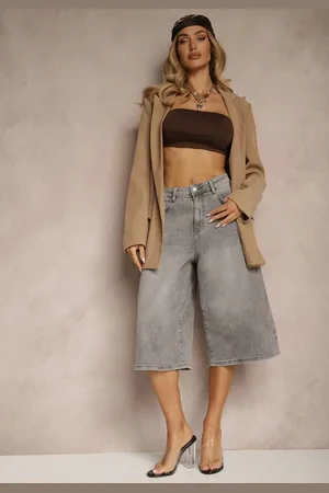 Renee Szare Szorty Jeansowe Bermudy Baggy Talienne