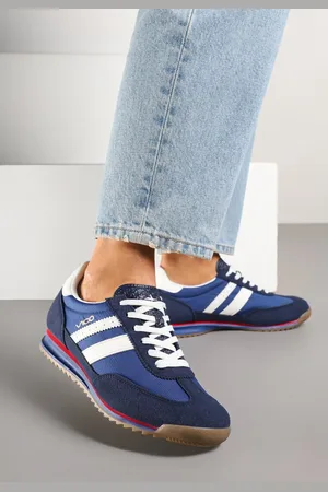 Renee Granatowe Sneakersy Vico z Ozdobnymi Paskami Voinea