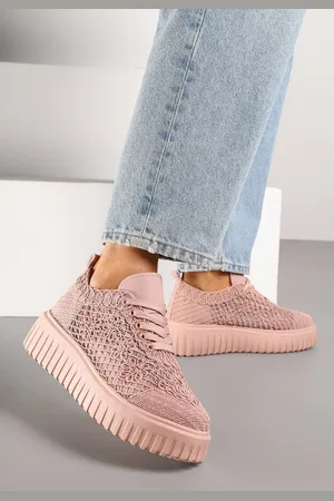 Renee Różowe Sneakersy Vices na Platformie z Ażurową Cholewką Lumerise
