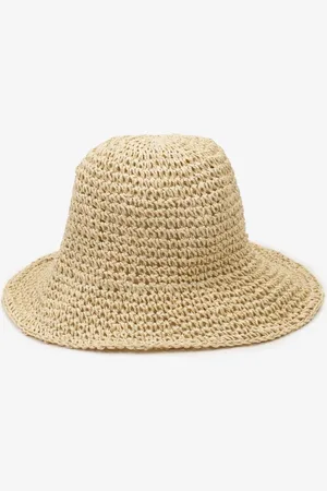 Renee Jasnobeżowy Kapelusz z Plecionki w Stylu Bucket Hat Suai