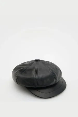 Reserved Skórzany beret z daszkiem