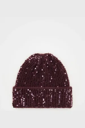 Reserved Czapka beanie z cekinami