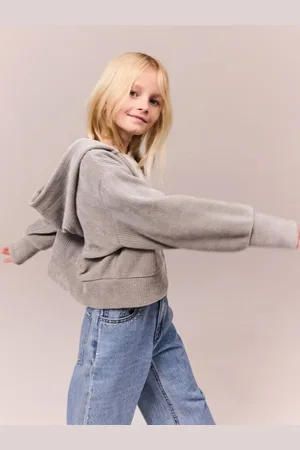 Reserved Bluza z kapturem ze strukturalnej dzianiny