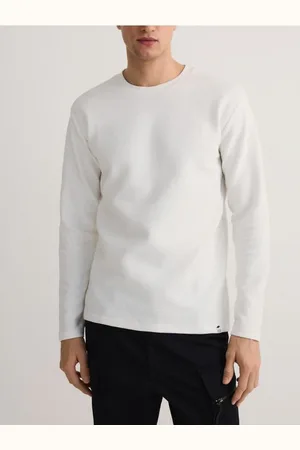 Reserved Longsleeve regular z dzianiny w prążek