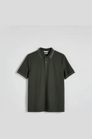 Reserved Polo z merceryzowanej bawełny