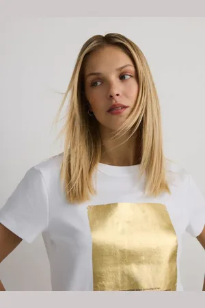 Reserved T-shirt z metalicznym nadrukiem