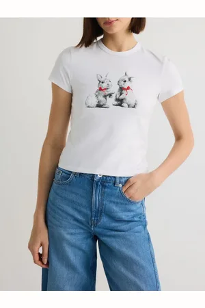 Reserved T-shirt regular z nadrukiem