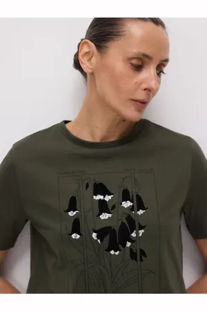 Reserved Bawełniany t-shirt z nadrukiem