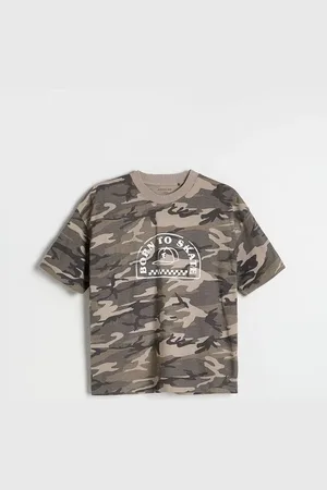 Reserved Bawełniany t-shirt moro