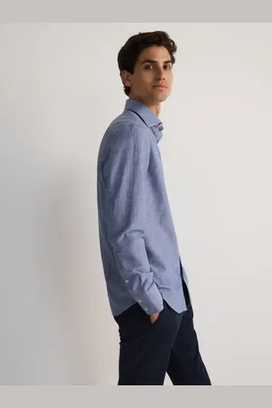 Reserved Koszula slim fit z domieszką lnu