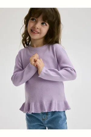 Reserved Gładki sweter z falbanką