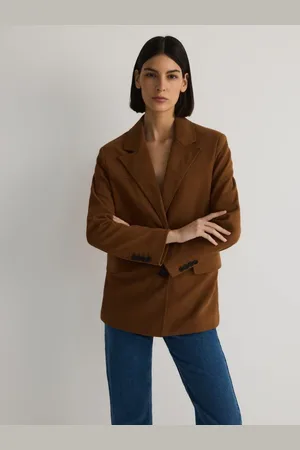 Reserved Marynarka oversize z imitacji zamszu