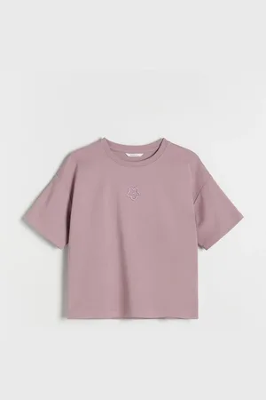 Reserved Bawełniany t-shirt z haftem