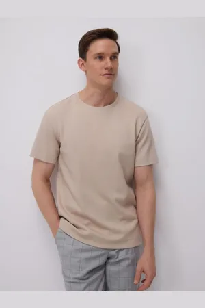 Reserved T-shirt regular ze strukturalnej dzianiny