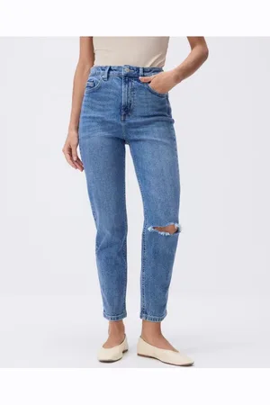 Reserved Jeansy mom fit z rozcięciem