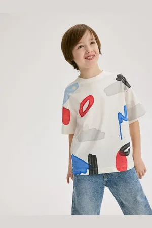 Reserved T-shirt oversize z nadrukiem