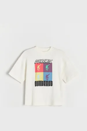 Reserved T-shirt oversize z nadrukiem