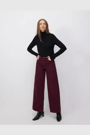 Reserved Jeansy wide leg z przeszyciami